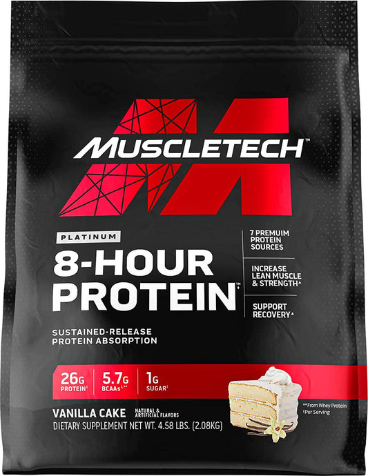 Whey Protein Powder | MuscleTech Phase8 Protein Powder | Whey and Casein Protein Powder | Slow Release 8-Hour Protein | Muscle Builder for Men and Women | Protein Powder for Muscle Gain | Vanilla, 4.58lbs