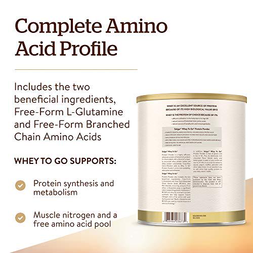 Whey To Go Protein Powder Natural Chocolate Cocoa Bean Flavor By Solgar - 41 oz