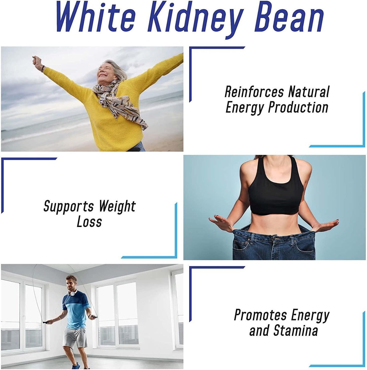 White Kidney Bean 1000mg 180 Capsules White Kidney Bean Supplement Helps to Support Carbohydrate and Starch Blocking for Healthy Weigh