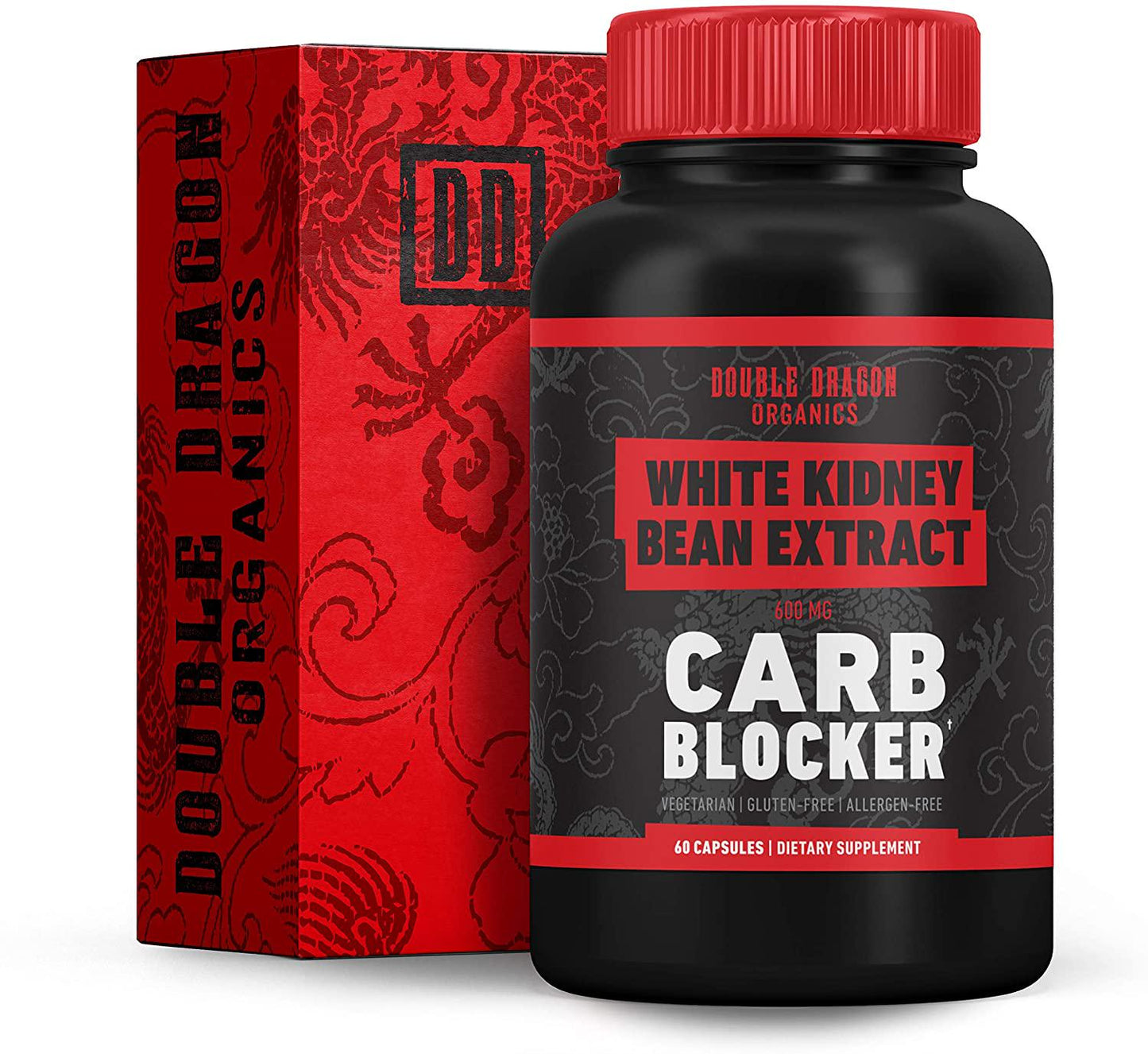 White Kidney Bean Extract - 100% Pure Carb Blocker - Keto Carb Blocker- Double Dragon Organics (60 Caps / 600MG)