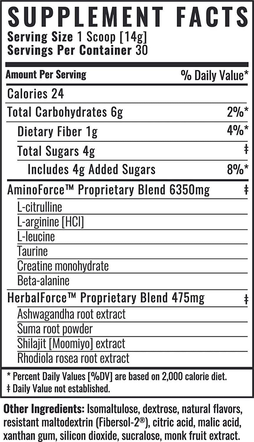 Wilderness Athlete - Brute Force (Caffeine Free Preworkout) | Stim Free Pre Workout Energy Powder Mix - Natural Energy Caffeine Free Preworkout - Workout Powder - 30 Serving Tub (Watermelon Lime)