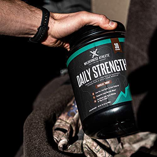 Wilderness Athlete: Daily Strength, Premium Quality Protein, Chocolate Moose , 30 Serving Tub, Strengthen and Build Lean Muscle with 20g of Protein, 5g of BCAAs, Low Calorie, Low Carb