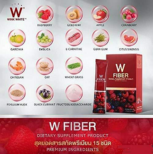 Wink White W Fiber Supplement Detox Instant Slim Weight Control Loss Reduce Belly,1 Box (5 Sachet x 10g)