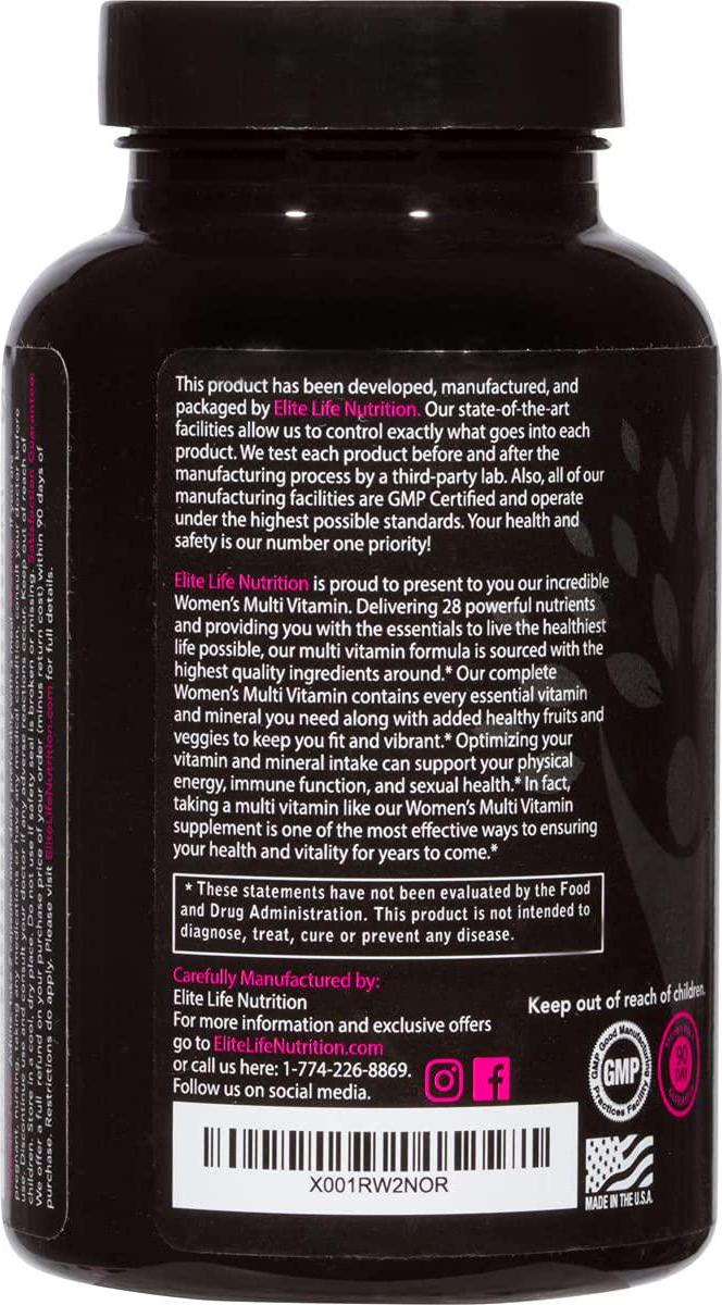 Women's Multi Vitamin - 28 Powerful Nutrients, Vitamins, and Minerals - Best Multivitamin for Women - Supports Optimum Health, Physical Energy, Immune System, and Maximum Vitality - 120 Capsules