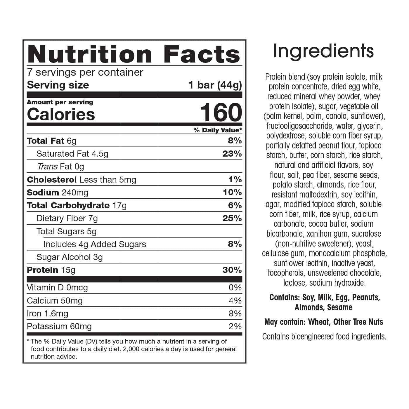 WonderSlim Protein and Fiber Bar, Salted Toffee Pretzel - 15g Protein, 7g Fiber, Gluten Free (7ct)