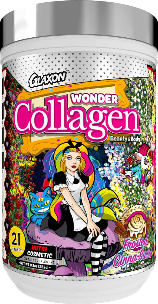 Wonder Collagen by Glaxon | 10 g Next Generation Hydrolyzed Collagen Powder |Anti-Aging Hair Skin and Nails | Great Taste |8.8 oz – 21 Servings (Frosted Cinna Swirl)