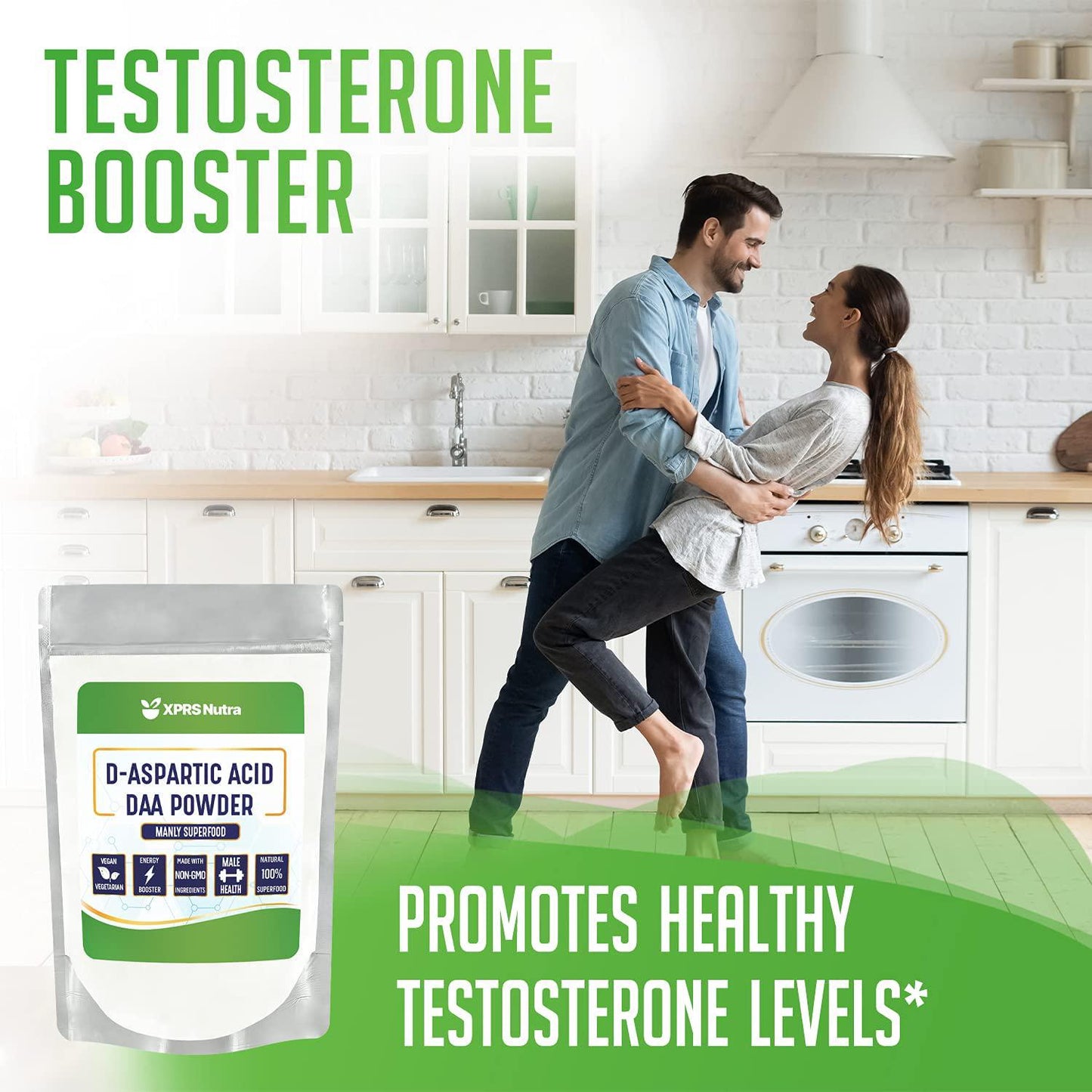 XPRS Nutra D-Aspartic Acid Powder (DAA) - D Aspartic Acid Muscle Building and Energy Supplements for Men - Vegan Friendly DAA D-Aspartic Acid Supplements (4 oz)