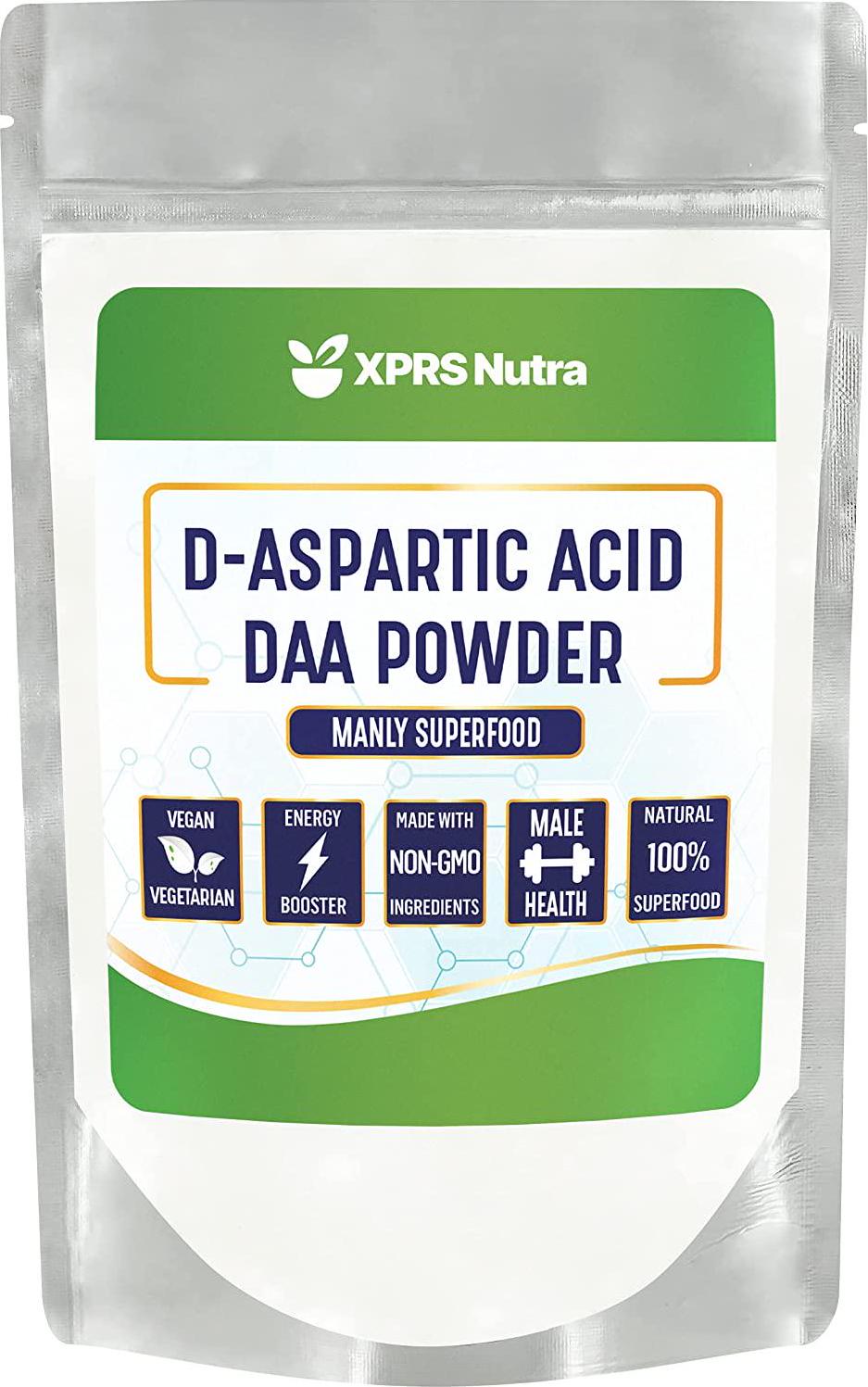 XPRS Nutra D-Aspartic Acid Powder (DAA) - D Aspartic Acid Muscle Building and Energy Supplements for Men - Vegan Friendly DAA D-Aspartic Acid Supplements (4 oz)