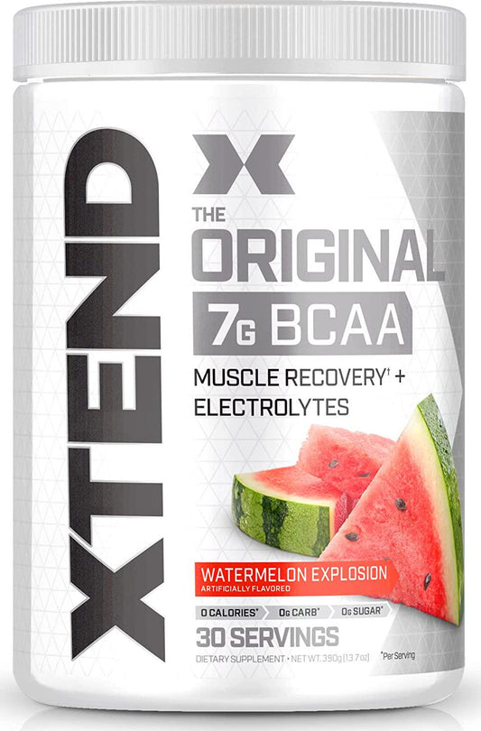 XTEND Original BCAA Powder Watermelon Explosion - Sugar Free Post Workout Muscle Recovery Drink with Amino Acids - 7g BCAAs for Men and Women - 30 Servings
