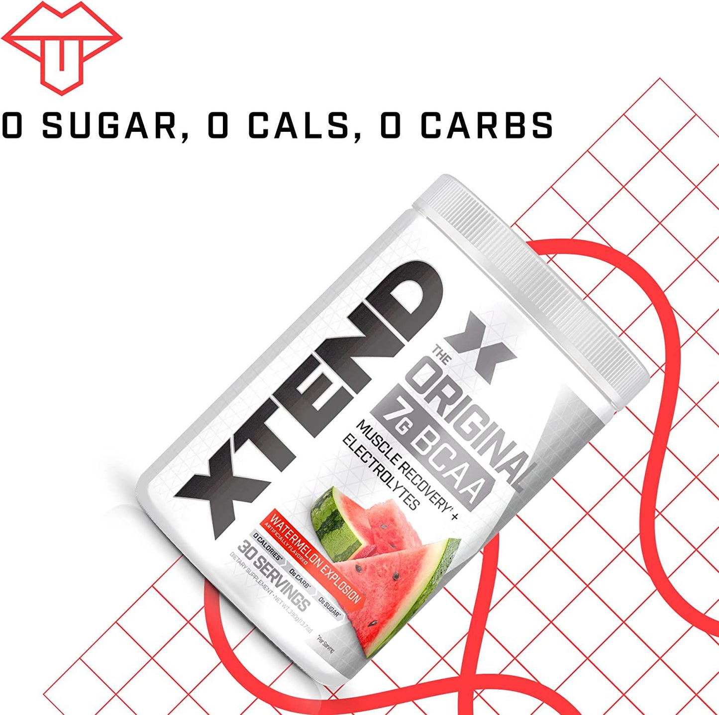 XTEND Original BCAA Powder Watermelon Explosion - Sugar Free Post Workout Muscle Recovery Drink with Amino Acids - 7g BCAAs for Men and Women - 30 Servings