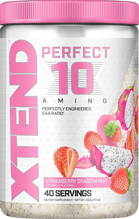 XTEND Perfect 10 Amino EAA Powder Strawberry Dragonfruit | 5g Essential Amino Acids + Branched Chain Amino Acids + Electrolytes to Fuel Hydration and Recovery | 40 Servings