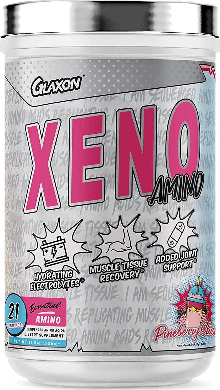 Xeno Amino by Glaxon Essential Sequenced Amino Acids – BCAA and EAA – Muscle Recovery and Joint Support for Men and Women – Great Taste (Pine Berry Slush)