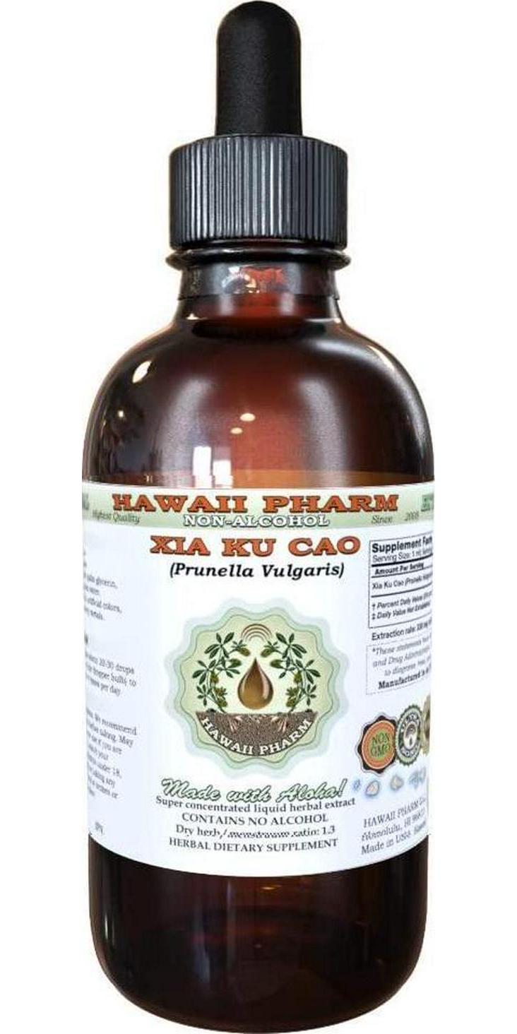 Xia Ku Cao Alcohol-Free Liquid Extract, Xia Ku Cao, Prunella (Prunella Vulgaris) Spike Glycerite Natural Herbal Supplement, Hawaii Pharm, USA 2 fl.oz