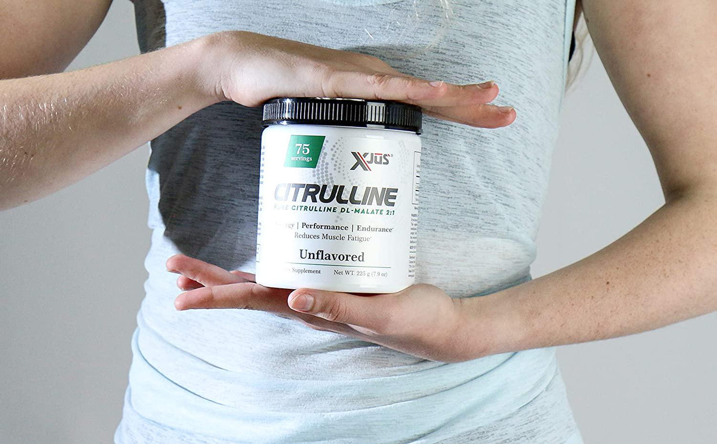 Xjus L-Citrulline DL-Malate, Increase Blood and Oxygen Flow, Reduce Blood Pressure, Fast Absorption, Vegan Friendly, Kosher, No Filler Ingredients, 75 Servings