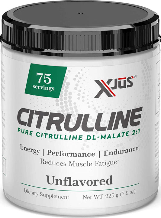 Xjus L-Citrulline DL-Malate, Increase Blood and Oxygen Flow, Reduce Blood Pressure, Fast Absorption, Vegan Friendly, Kosher, No Filler Ingredients, 75 Servings