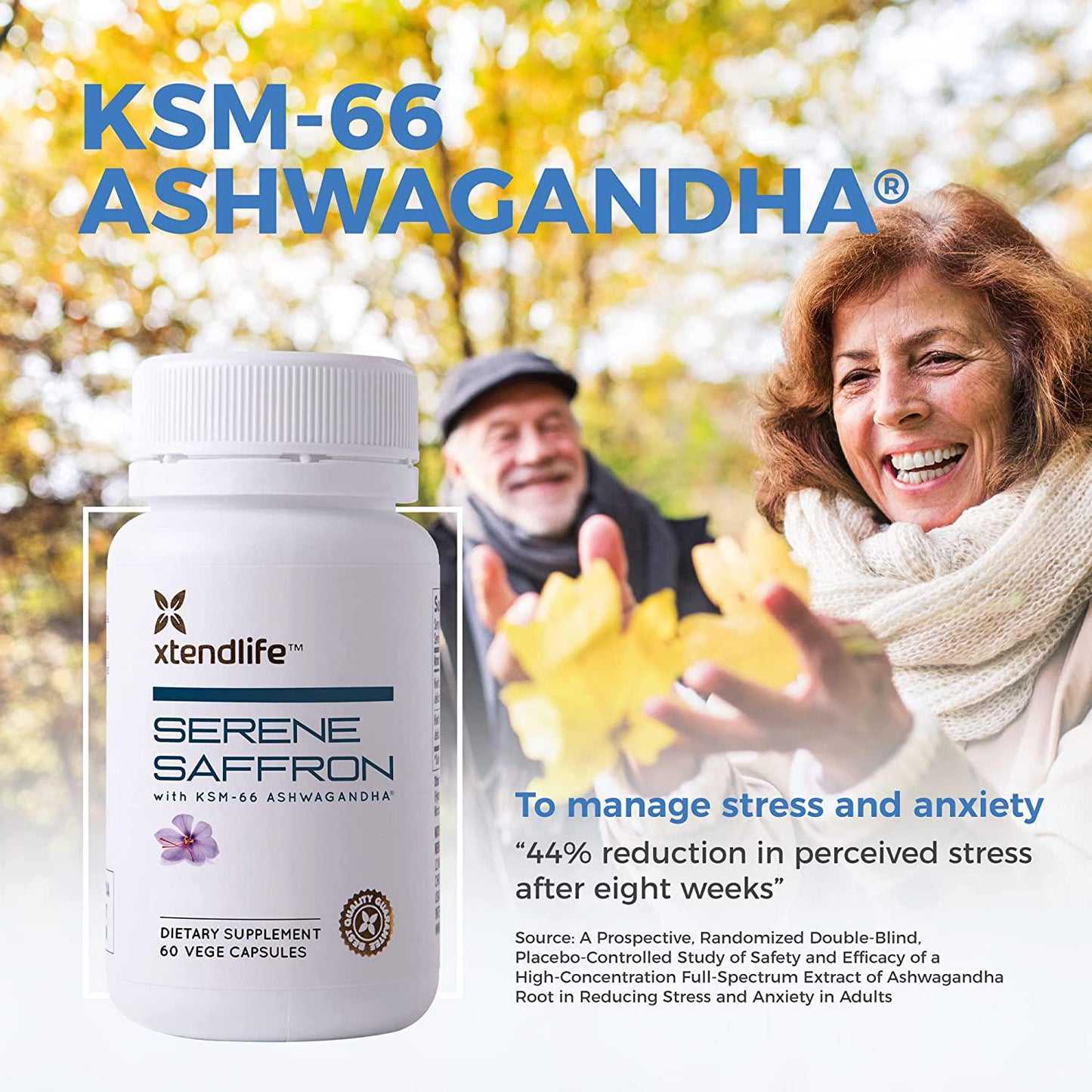 Xtend-Life, Serene Saffron, Manage Stress, Support Mood and Promote Wellbeing, (60 Capsules)