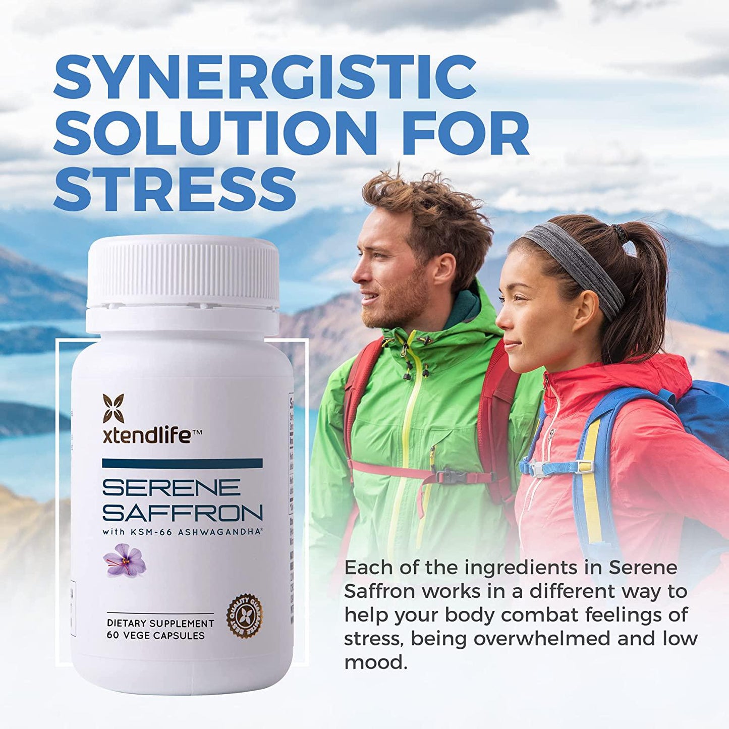 Xtend-Life, Serene Saffron, Manage Stress, Support Mood and Promote Wellbeing, (60 Capsules)