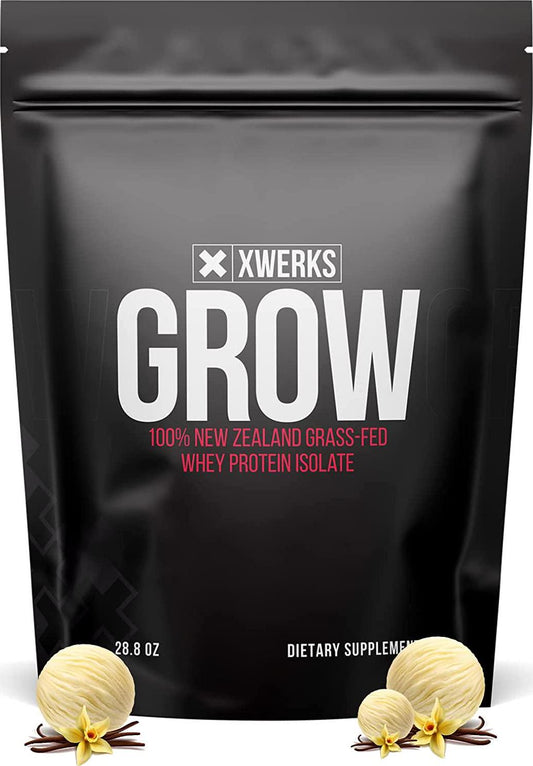 Xwerks Grow - New Zealand Grass Fed Whey Protein Powder Isolate (Vanilla Victory)