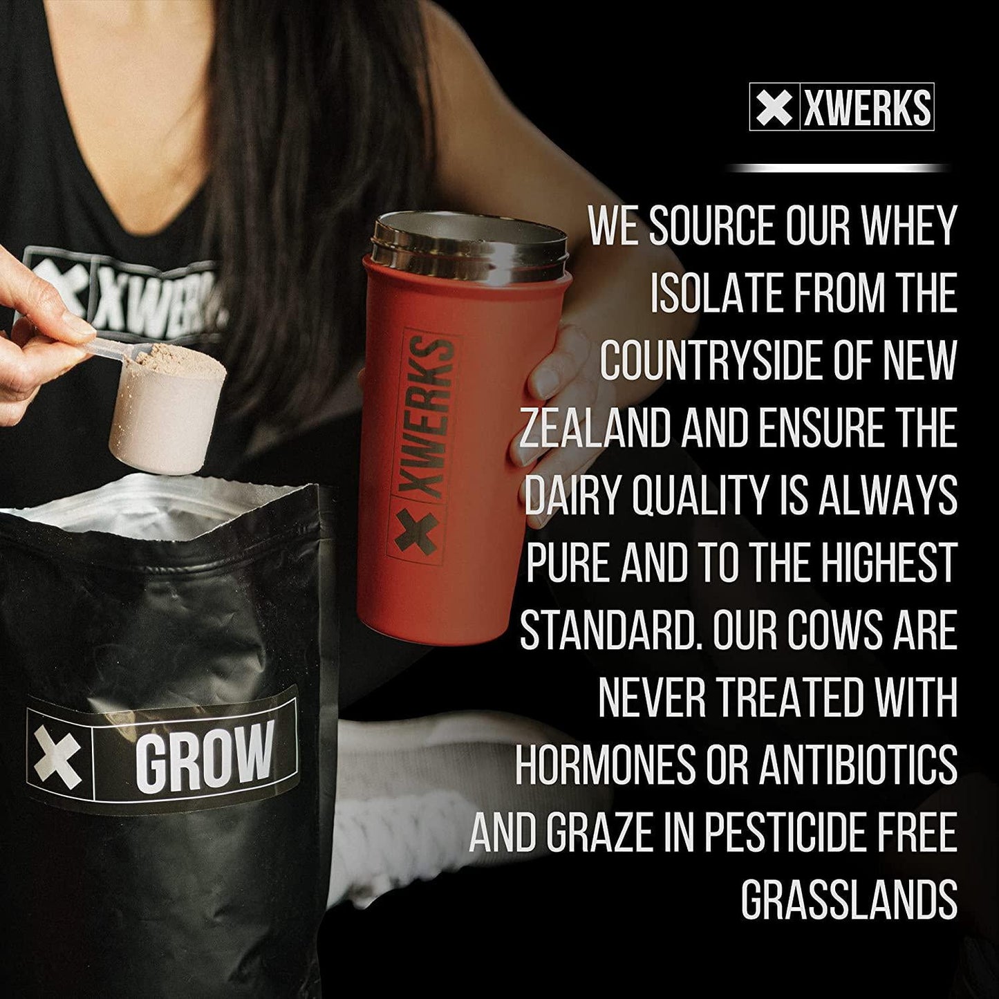 Xwerks Grow - New Zealand Grass Fed Whey Protein Powder Isolate (Vanilla Victory)