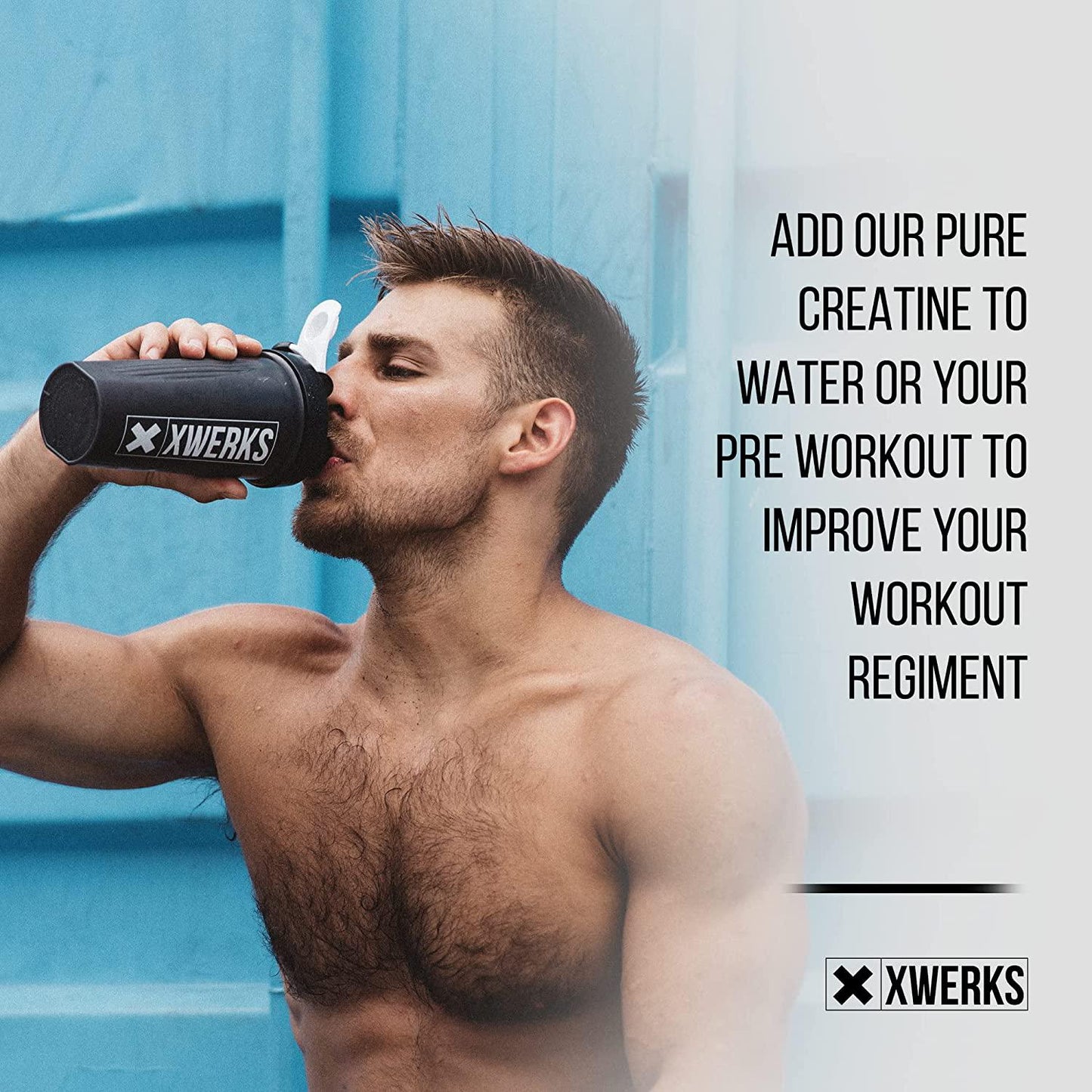 Xwerks Lift Pure Creatine Monohydrate Powder - 80 Servings - Raw 100% Natural 5000mg Formula Micronized Creatine - Highly Soluble Supplements for Power Strength Muscle Growth and Repair - Unflavored