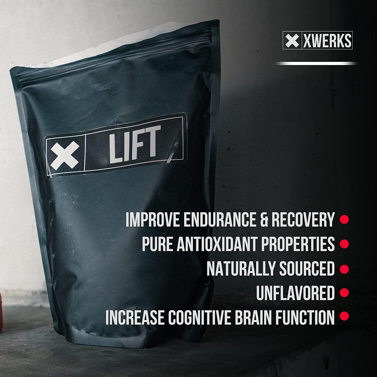 Xwerks Lift Pure Creatine Monohydrate Powder - 80 Servings - Raw 100% Natural 5000mg Formula Micronized Creatine - Highly Soluble Supplements for Power Strength Muscle Growth and Repair - Unflavored