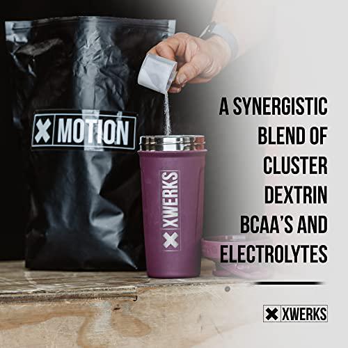 Xwerks Motion BCAA Powder with Cluster Dextrin and Electrolytes - Amino Acids for Hydration + Recovery - Natural Intra and Post Workout Drink for Fast Muscle Recovery - Serving 50 (Raspberry Lemonade)