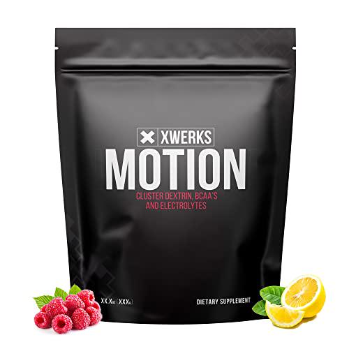 Xwerks Motion BCAA Powder with Cluster Dextrin and Electrolytes - Amino Acids for Hydration + Recovery - Natural Intra and Post Workout Drink for Fast Muscle Recovery - Serving 50 (Raspberry Lemonade)