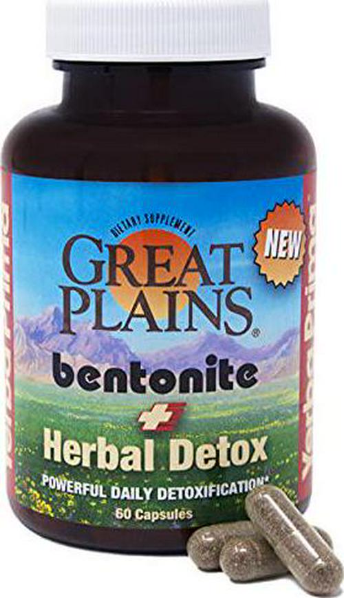 Yerba Prima Bentonite Clay Plus Herbal Detox - 60 Veggie Capsules - Natural Cleansing Supplement