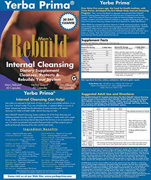 Yerba Prima Men s Rebuild Kit (Pack of 2): Internal Cleansing Dietary Supplement, Cleanses, Protects and Rebuilds Your System