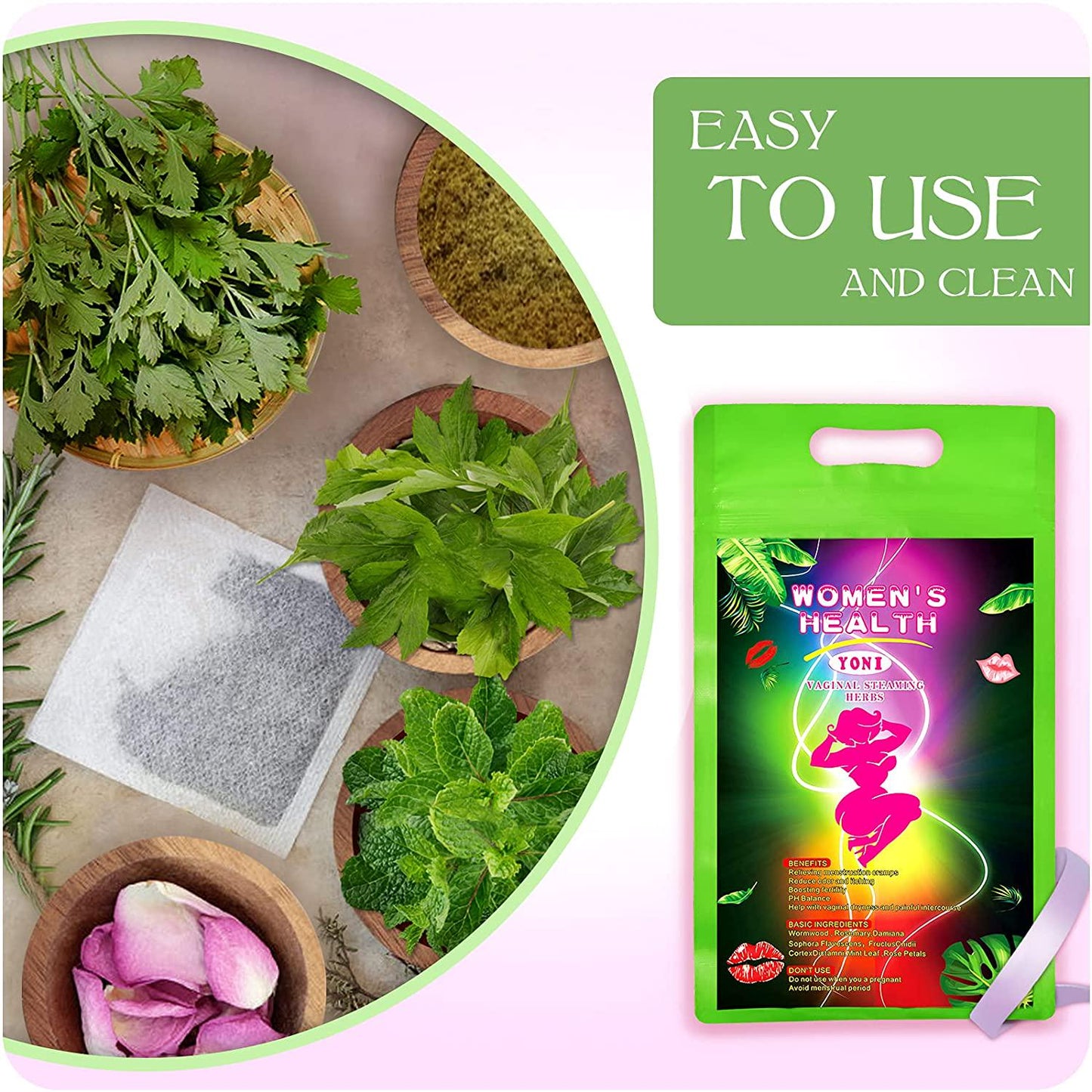 Yoni Steam Herbs for Cleansing(20 Bags),Yoni Herbs for Steaming,100% Organic Herbal Blend Yoni Steaming Herbs for Women Cleansing,Tightening Home Use