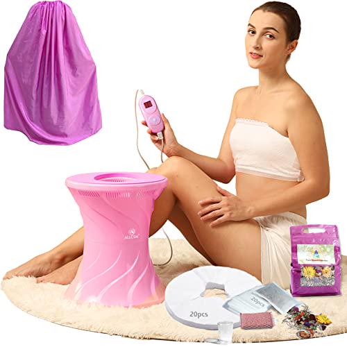 Yoni Steam Kit - Wire Controlled Yoni Steam Seat, 8 oz Herbs and Gown - Larger Pot, V Steam Seat Kit Steamer, Feminine Care Vaginial Steaming Seat Kit Cleansing, Detox, Tightening, Fertility, Menstrual and Postpartum Care