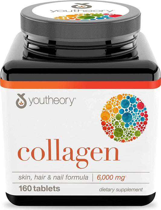Youtheory Collagen Advanced with Vitamin C, 160 Count (1 Bottle)