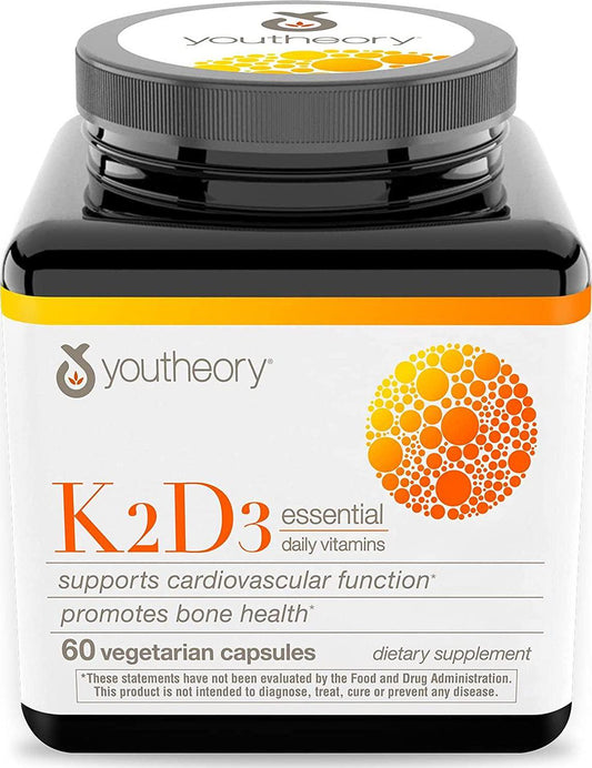 Youtheory K2D3 Daily Vitamins, Vegetarian Capsules, 60 ct
