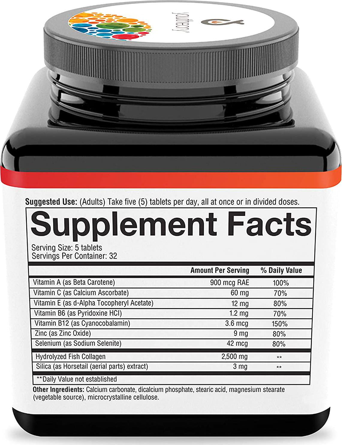 Youtheory Marine Collagen with 18 Amino Acids, 160Count (1 Bottle)