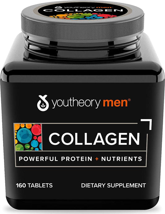 Youtheory Men's Collagen Advanced With Biotin, 160Count (1 Bottle)