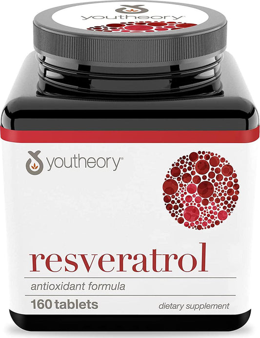 Youtheory Resveratrol with Acerola, 160 Count (1 Bottle)