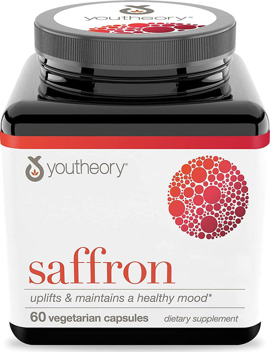 Youtheory Saffron Advanced with Rhodiola, 60 Count (1 Bottle)
