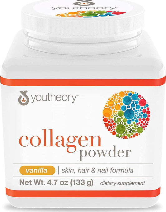 Youtheory Vanilla with Biotin Collagen Powder, 4.7 Oz