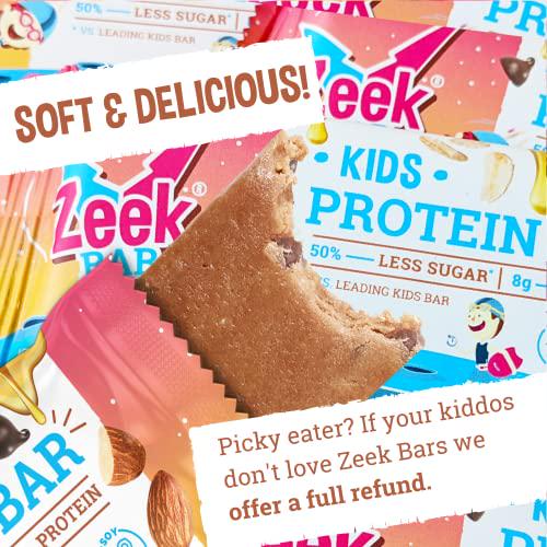 ZEEK BAR - Kids Protein Bars - 50% Less Sugar, 8g Protein - All Natural, Non-GMO, Gluten Free - Cosmic Cookie Dough, 12 Count