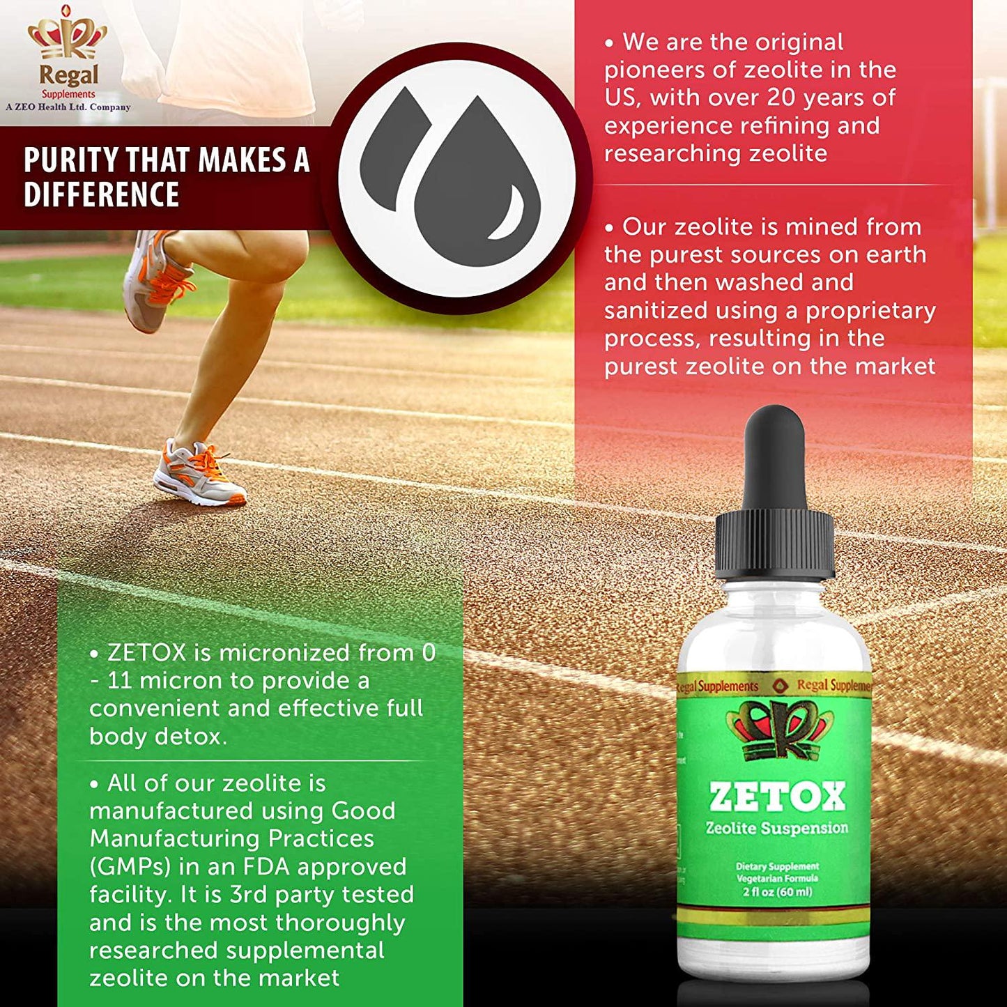 ZETOX | Easy to Take Liquid Zeolite Suspension with B-12 and D3 | Natural Energy and Immune System Booster that Supports Daily Detox and Optimal pH | Max Absorption Alkaline Drops (60 Servings)