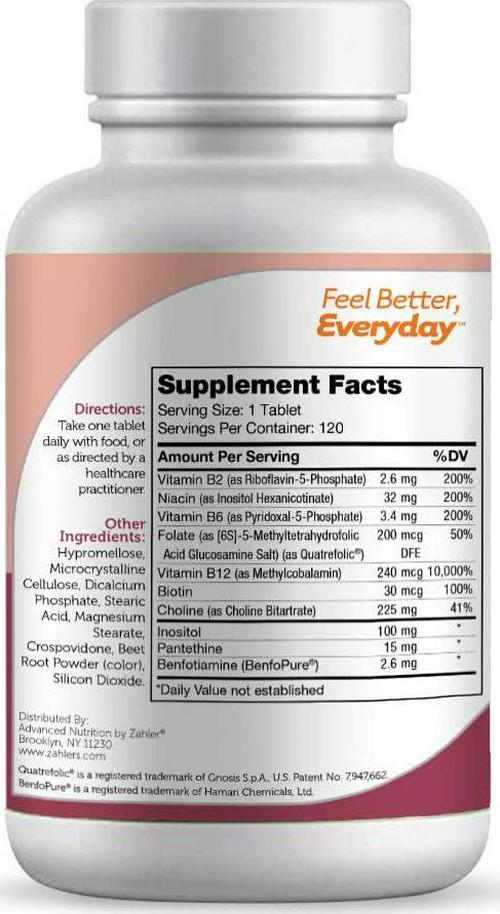 Zahler B Complex, All Natural Supplement Supporting Energy Production, 1 Pure and Potent B Complex Formula Containing all 8 Essential B Vitamins, Certified Kosher, 180 Capsules