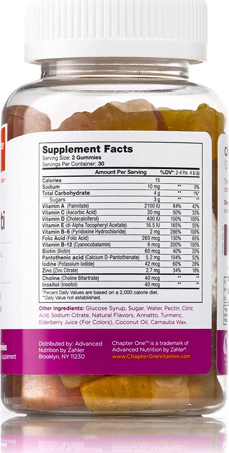 Zahler Chapter One Multivitamin Gummies, Great Tasting, for Kids with Vitamin C, D3, Zinc and More, Certified Kosher, 60 Count
