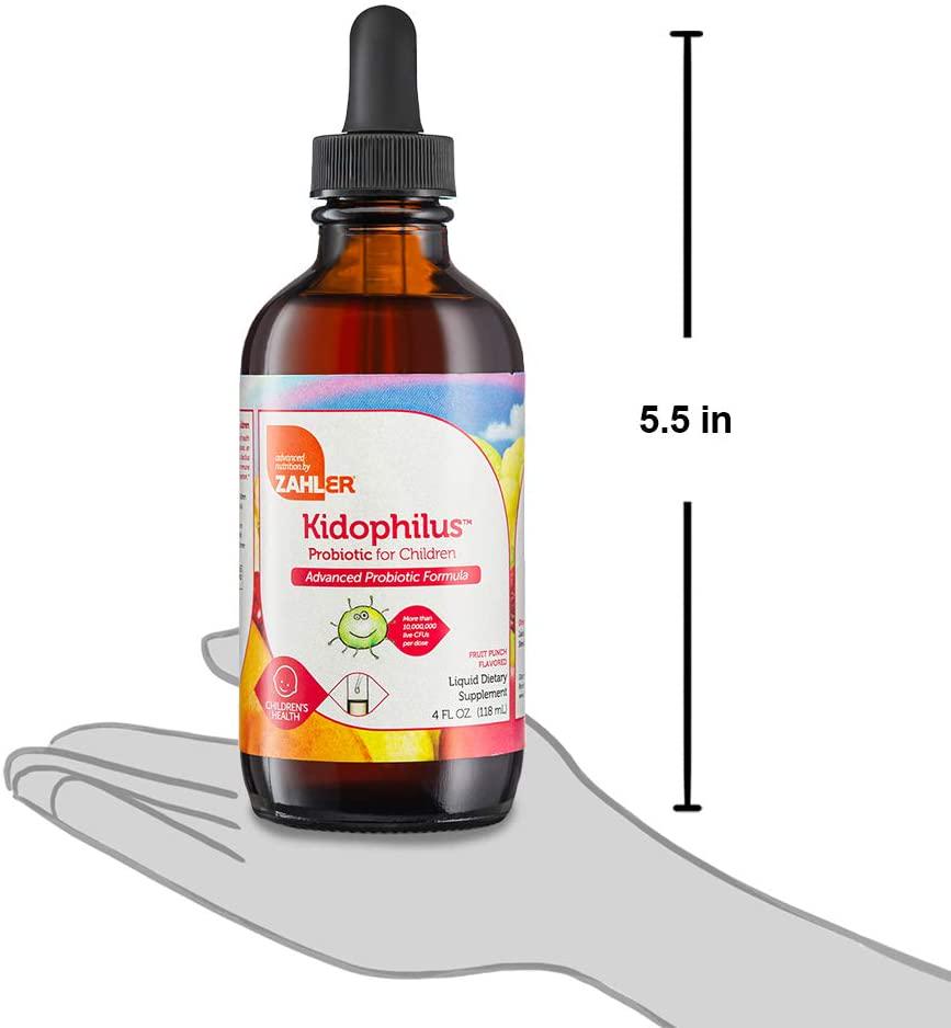 Zahler Kidophilus Liquid, Advanced Kids Probiotic, All Natural Acidophilus Supplement for Children, Great Tasting Fruit Punch Flavour, Certified Kosher, 470ml