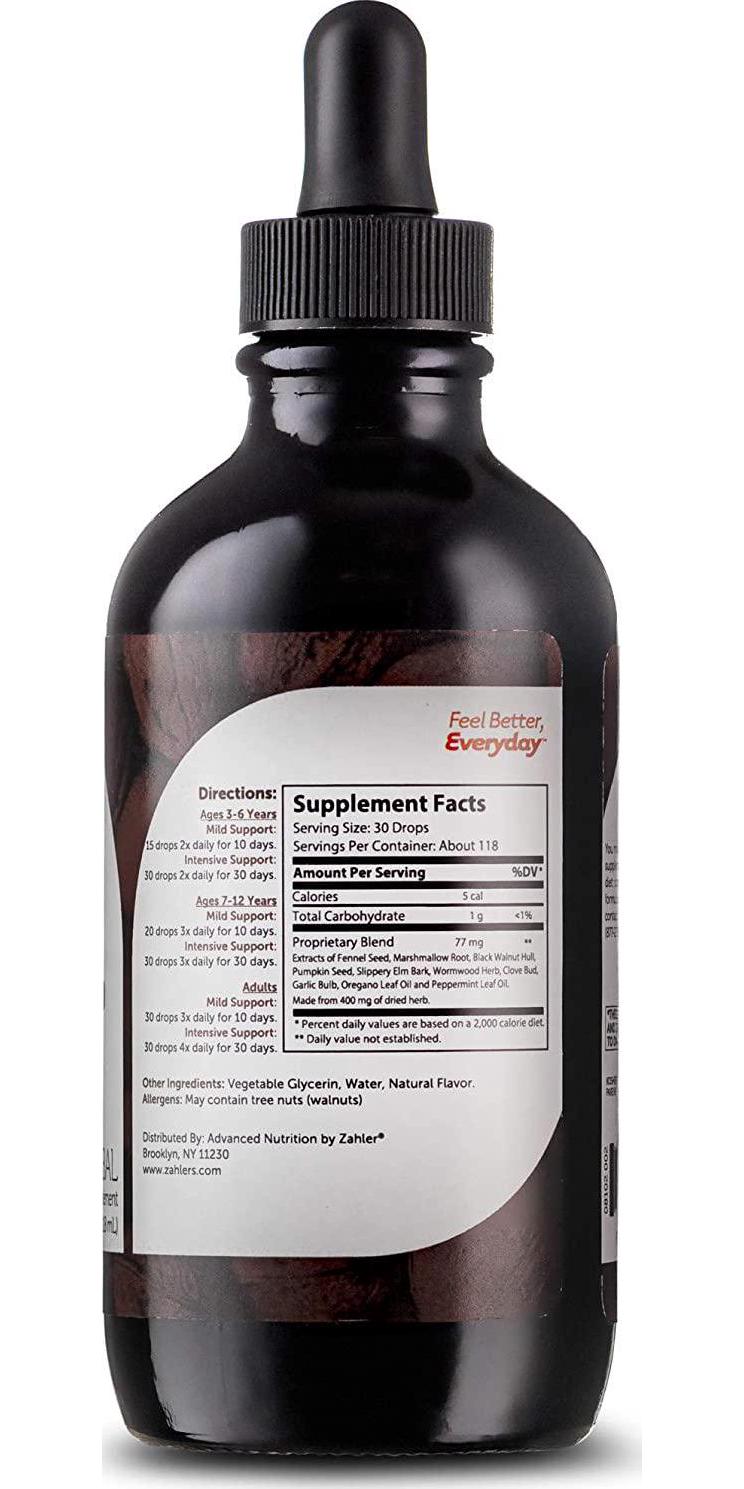 Zahler ParaGuard, Advanced Cleanse and Digestive Supplement, Intestinal Support for Humans with Wormwood, Kosher (4OZ)