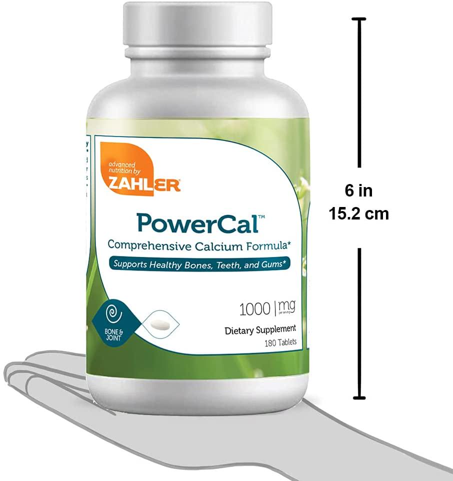 Zahler PowerCal, Calcium Supplement with Vitamin D, Promotes Healthy Bones Teeth and Gums, Certified Kosher, 180 Tablets