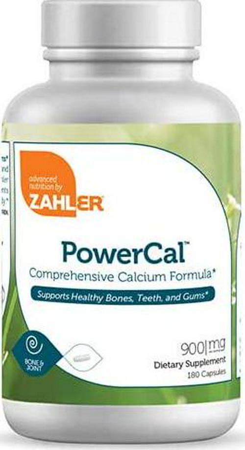 Zahler PowerCal, Calcium Supplement with Vitamin D, Promotes Healthy Bones Teeth and Gums, Certified Kosher, 180 Capsules