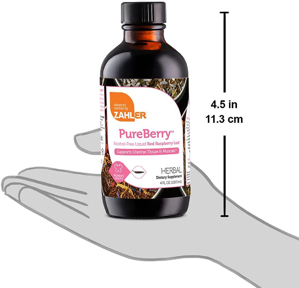 Zahler PureBerry, Liquid RED Raspberry Leaf Supplement which Strengthens Uterine Tissue and Muscles, All Natural Liquid Formula That Promotes Uterine Health, Certified Kosher, 4oz