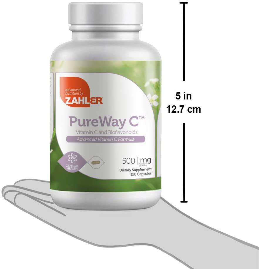Zahler Pureway C 500mg, Advanced Vitamin C Supplement, Certified Kosher, 120 Capsules