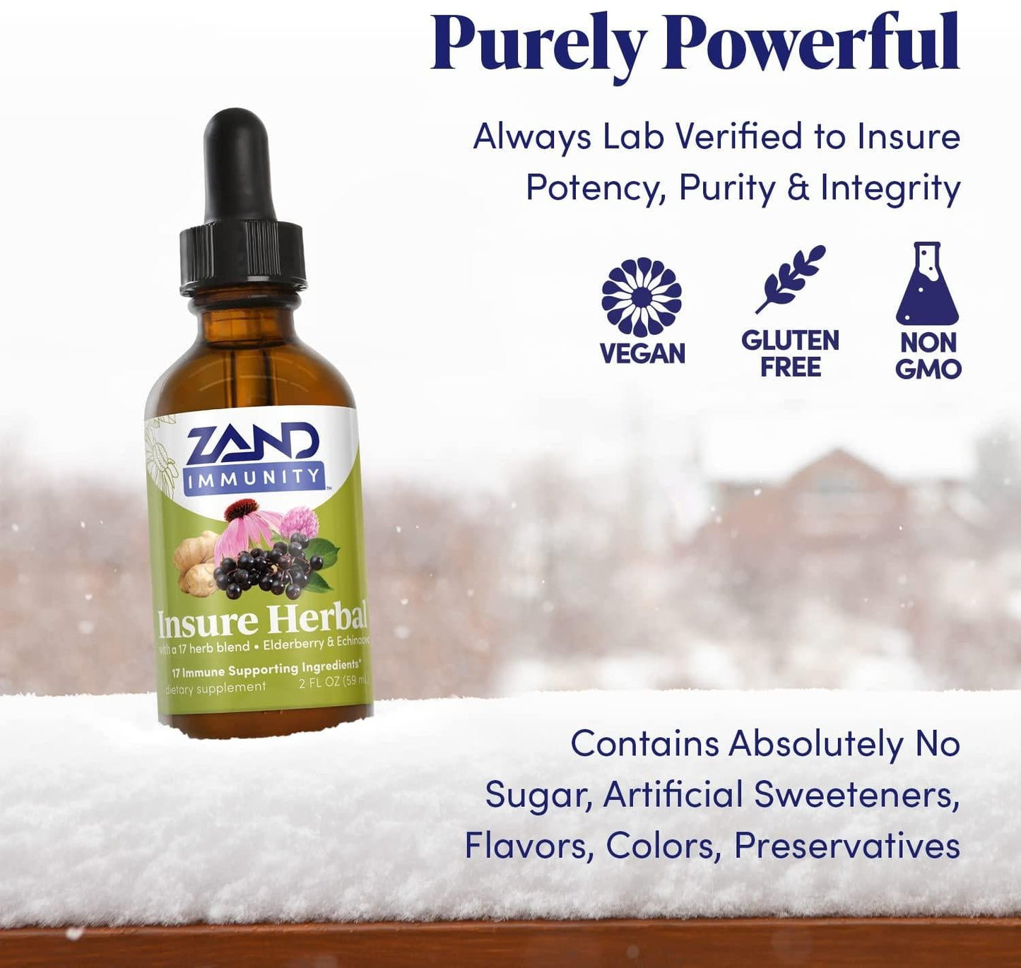 Zand Insure Immune Support | Herbal Liquid Echinacea Supplement | with Elderberry, Chamomile, Ginger and Valerian (2oz)