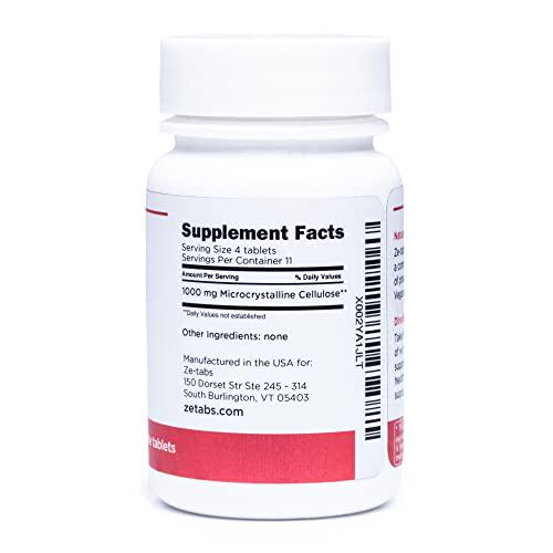 ZeTabs Gentle 3-Day Detox Cleanse, Promotes Regular Bowel Movements, Weight Loss, Increased Energy Levels, Colon Cleanse for Women and Men, 45 Pure MCC Tablets (250 mg Each), Take 4 Tablets 3X Daily